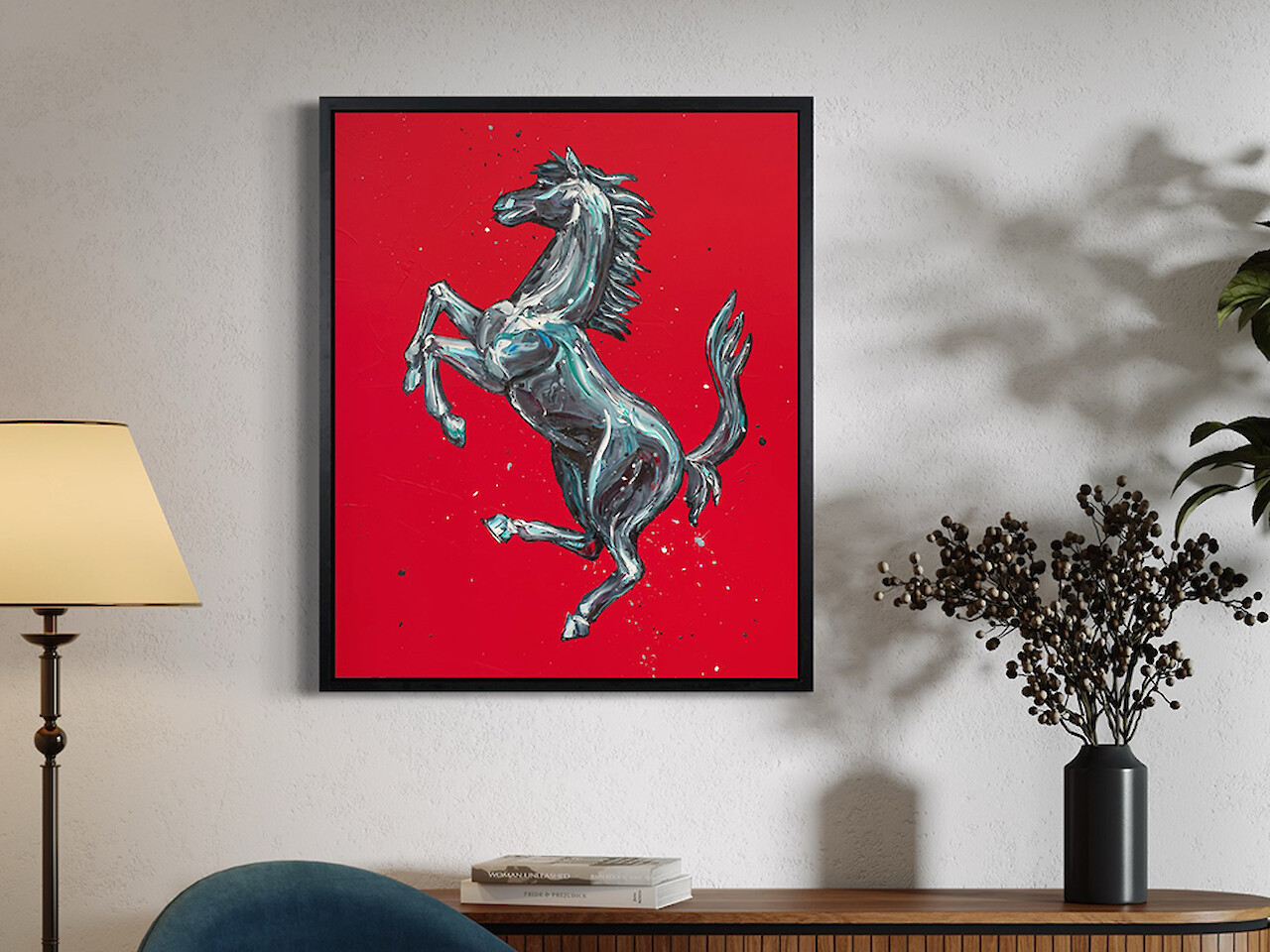 Prancing Horse | Ferrari | Hand Embellished Canvas